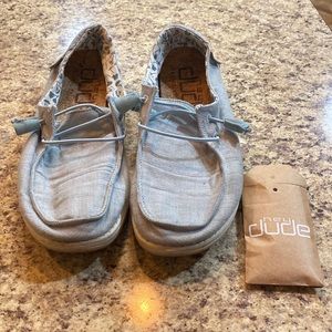 HEY DUDE chambray azur WENDY shoes LIGHT BLUE with spare laces 8